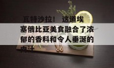  瓦特沙拉！ 这道埃塞俄比亚美食融合了浓郁的香料和令人垂涎的肉汁